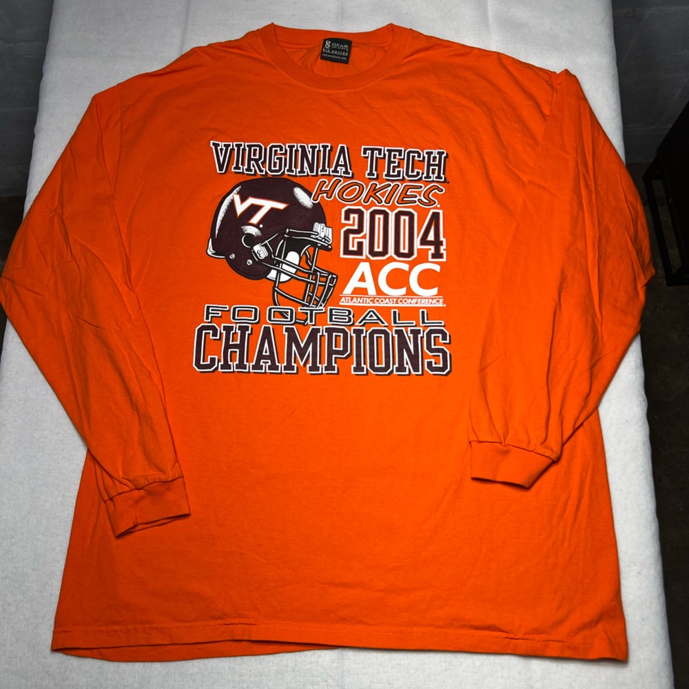 VTG Virginia Tech Hokies 2004 ACC Champions Gear For Sports Long Sleeve Tee